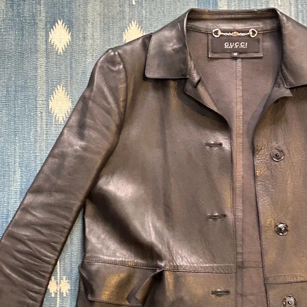 Gucci Black Leather Jacket - Picture 2 of 6